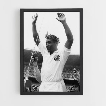 Pele Black and White Poster