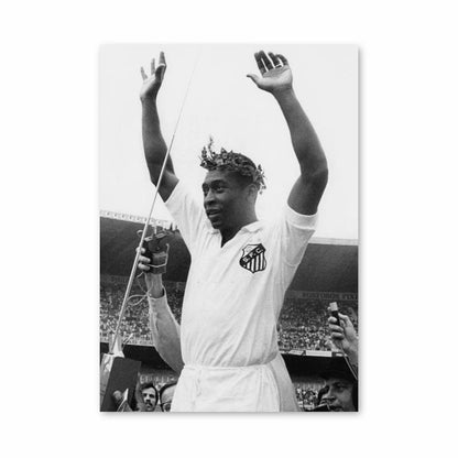 Pele Black and White Poster