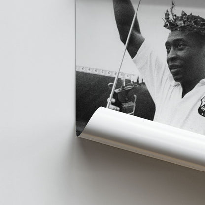 Pele Black and White Poster