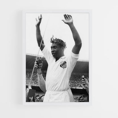 Pele Black and White Poster