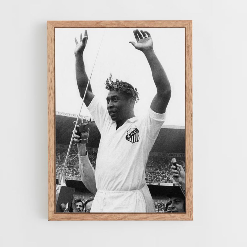 Pele Black and White Poster