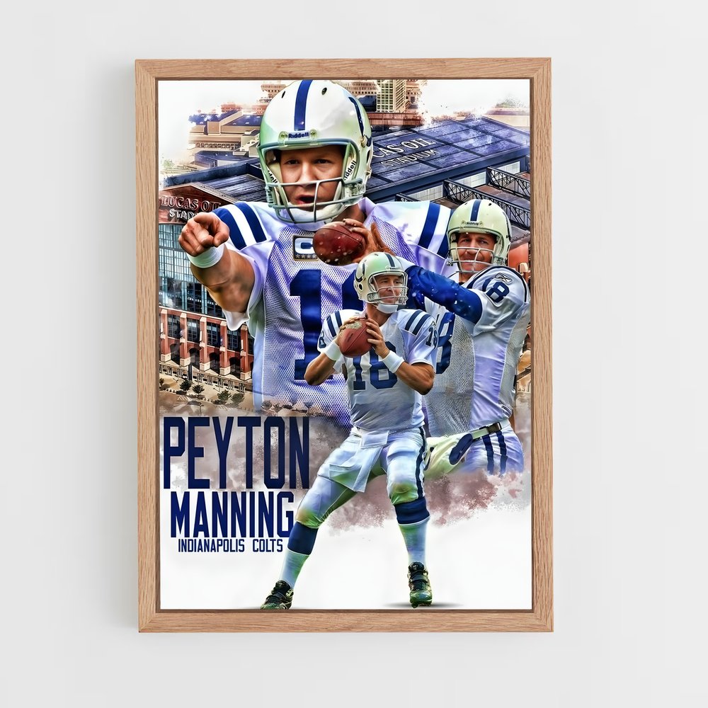peyton-manning-8 cadre Bois clair