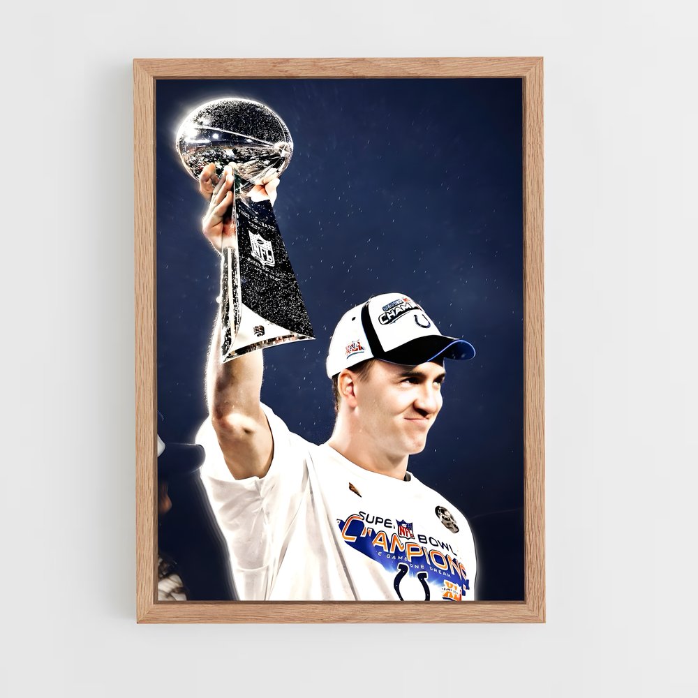 peyton-manning-9 cadre Bois clair