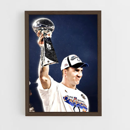 peyton-manning-9 cadre Bois foncé