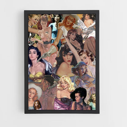 Pin Up Collage Poster