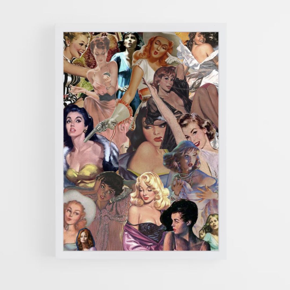 Pin Up Collage Poster