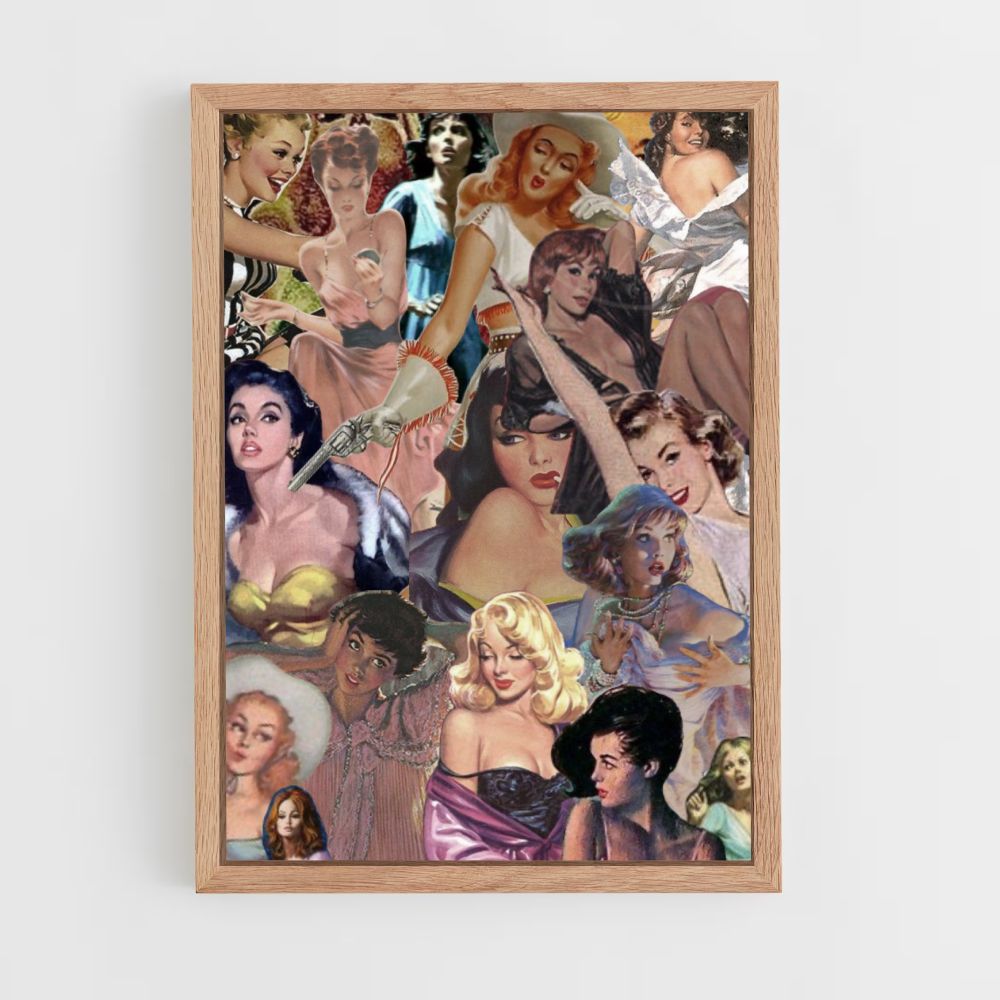 Pin Up Collage Poster