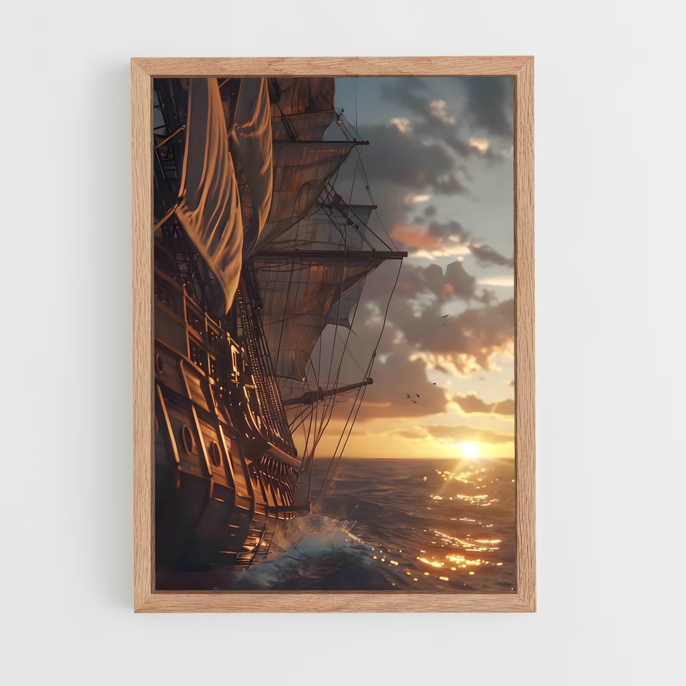 pirate-boat-10 cadre Bois clair