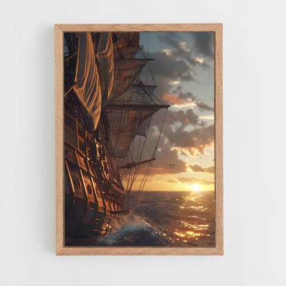 pirate-boat-10 cadre Bois clair