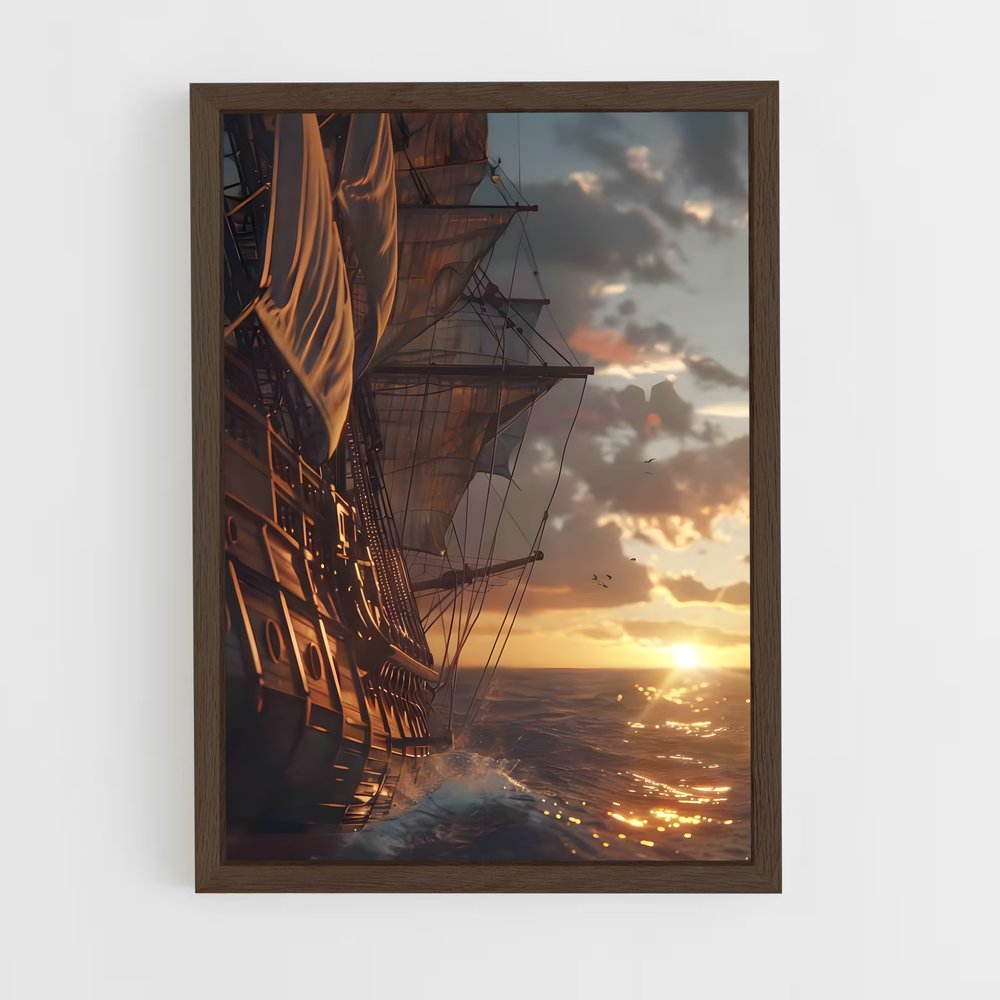 pirate-boat-10 cadre Bois foncé
