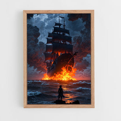 pirate-boat-12 cadre Bois clair