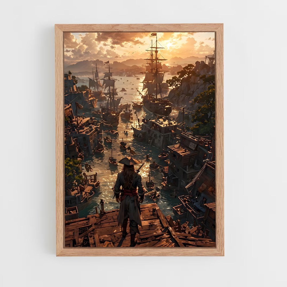 pirate-boat-14 cadre Bois clair