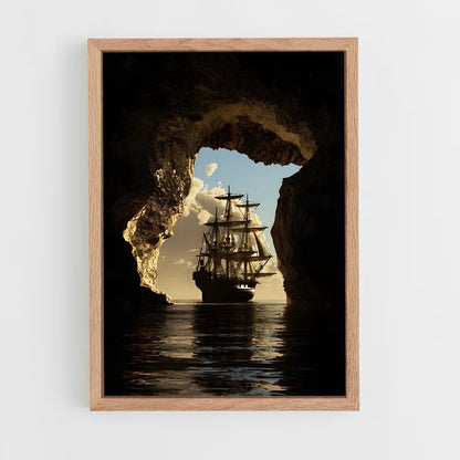 pirate-boat-15 cadre Bois clair