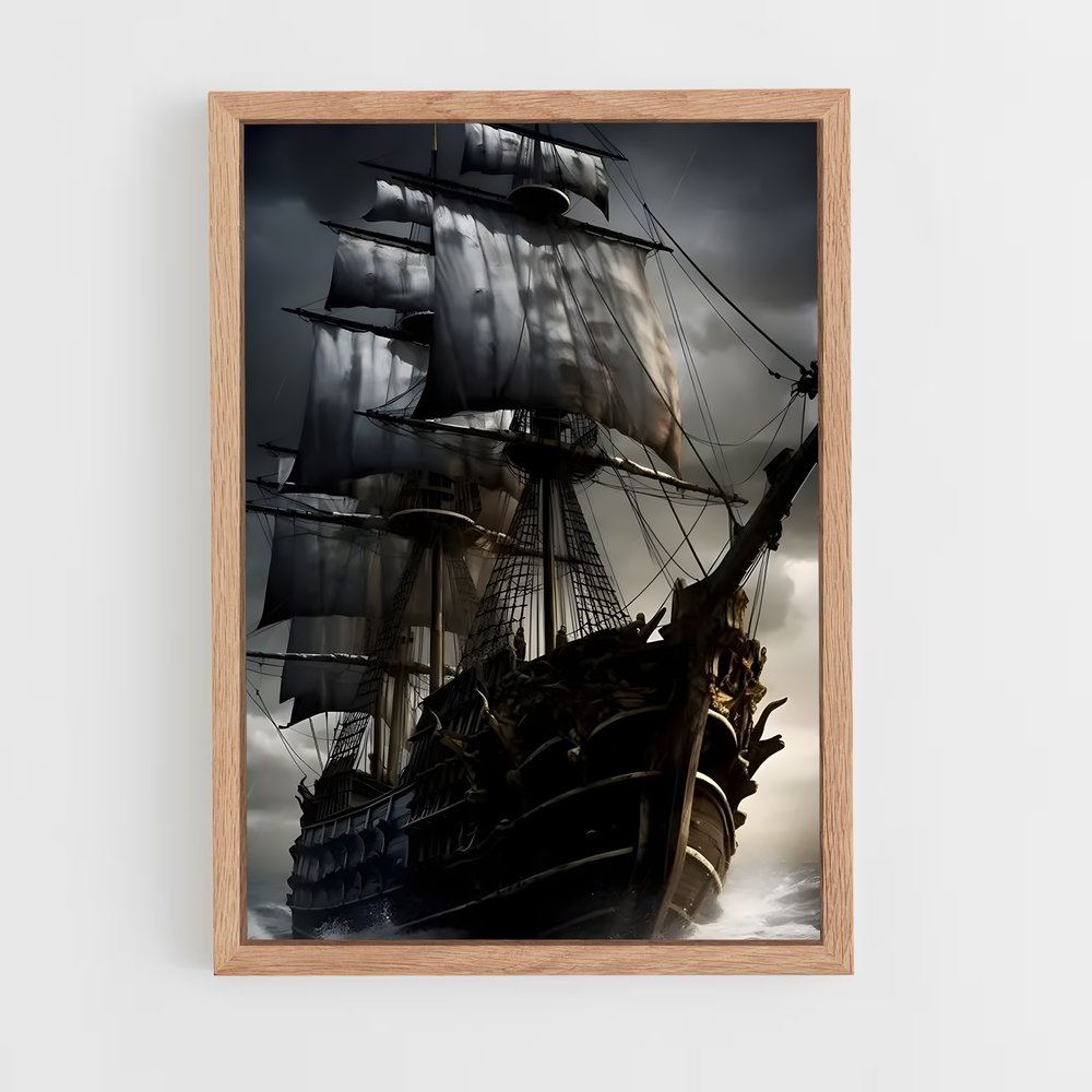 pirate-boat-3 cadre Bois clair