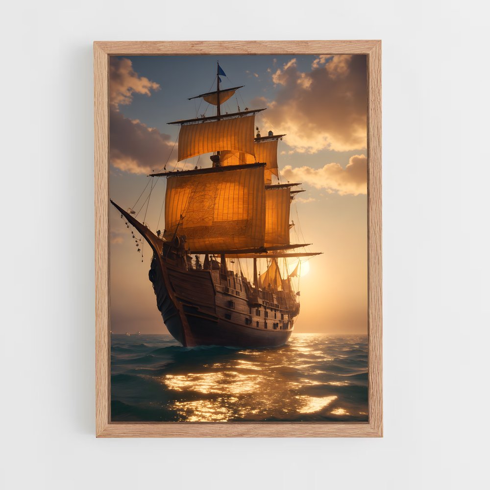 pirate-boat-4 cadre Bois clair