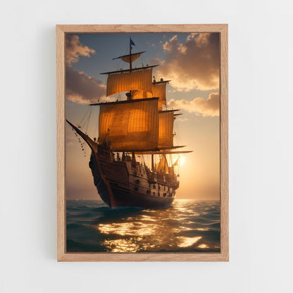 pirate-boat-4 cadre Bois clair