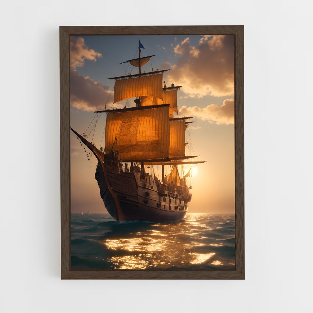 pirate-boat-4 cadre Bois foncé