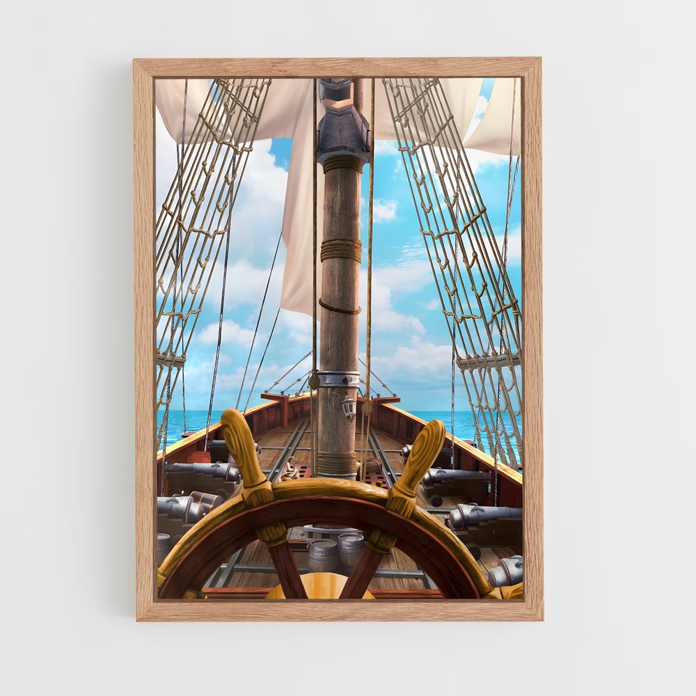 pirate-boat-8 cadre Bois clair