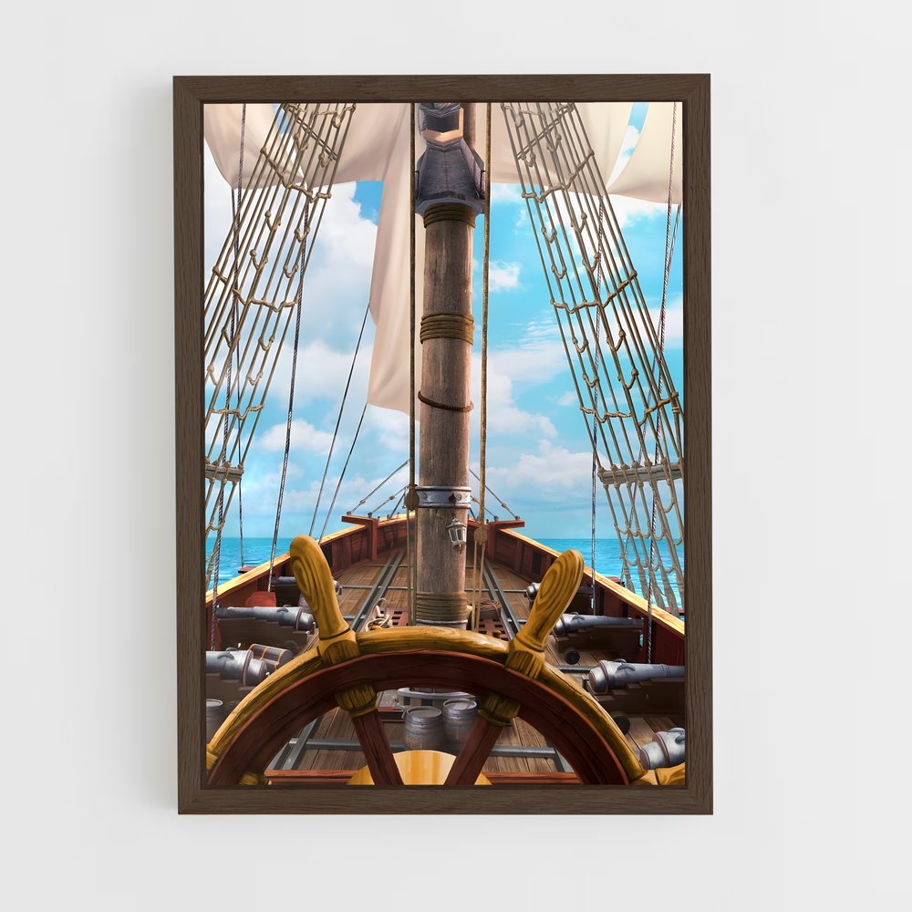 pirate-boat-8 cadre Bois foncé