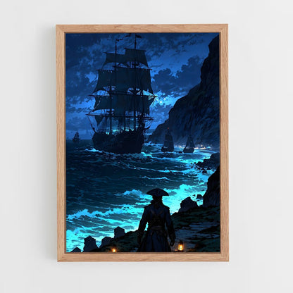 pirate-boat-9 cadre Bois clair