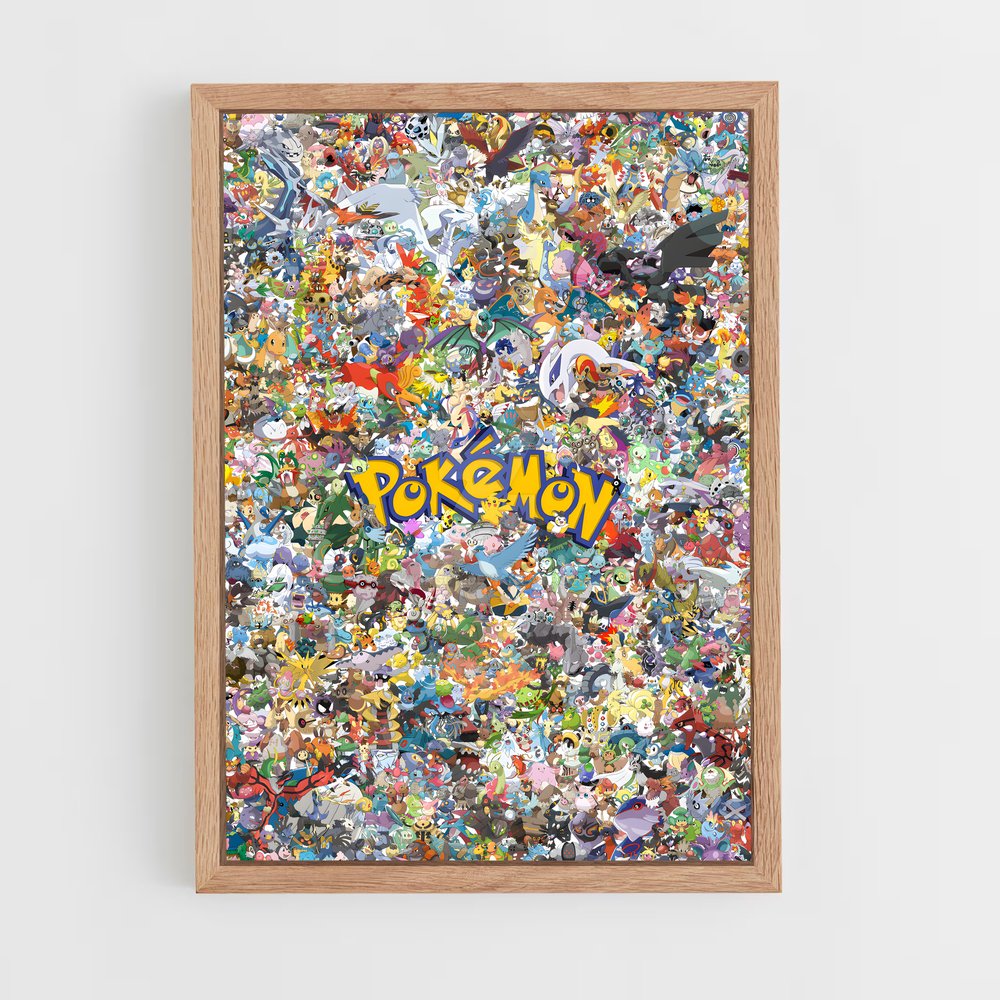 pokemon-11 cadre Bois clair