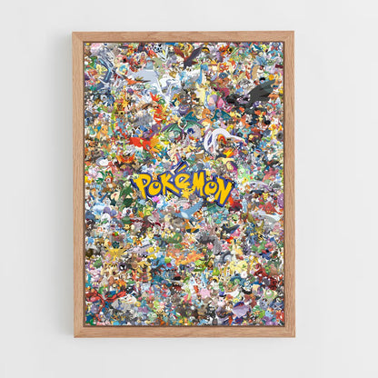 pokemon-11 cadre Bois clair