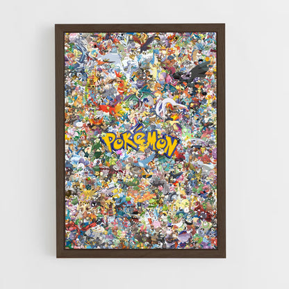 pokemon-11 cadre Bois foncé