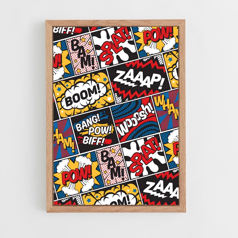 pop-art-4 cadre Bois clair