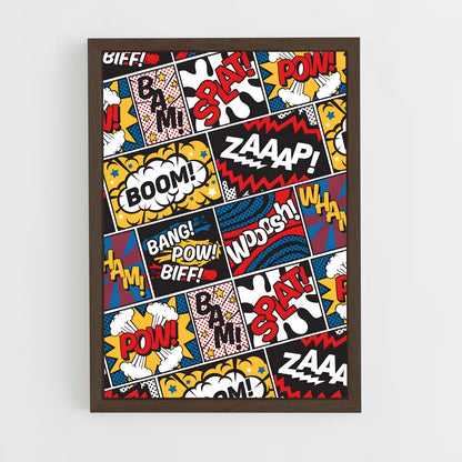 pop-art-4 cadre Bois foncé