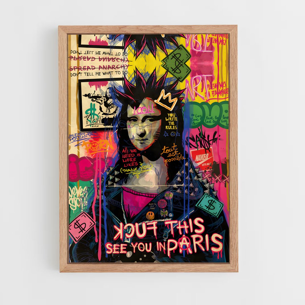 pop-art-8 cadre Bois clair