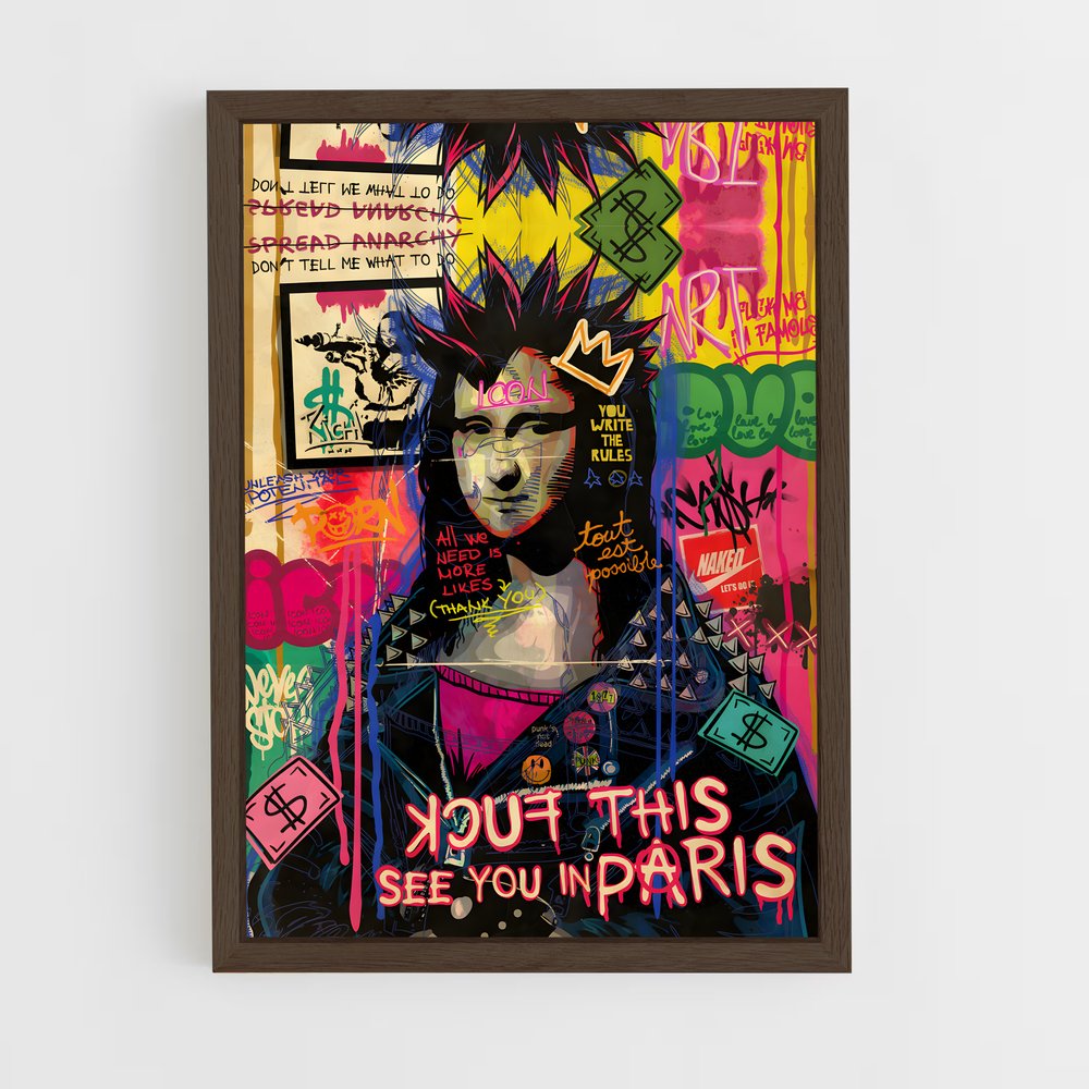 pop-art-8 cadre Bois foncé