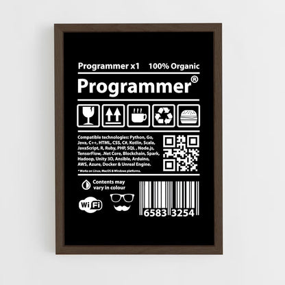 programmer-13 cadre Bois foncé