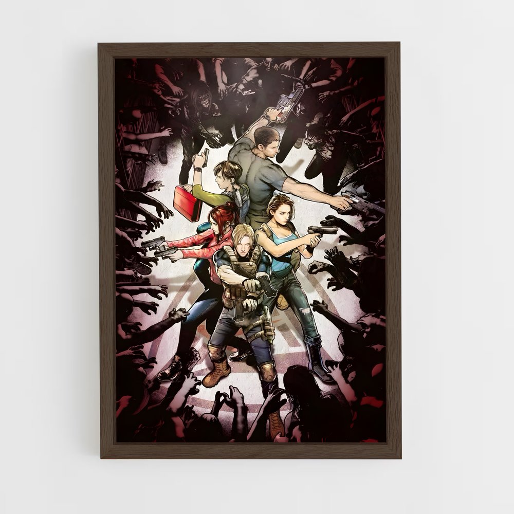 resident-evil-17 cadre Bois foncé