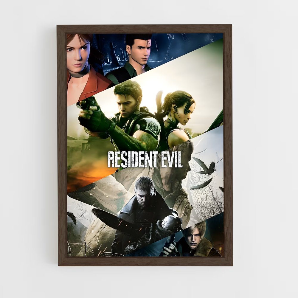 resident-evil-8 cadre Bois foncé