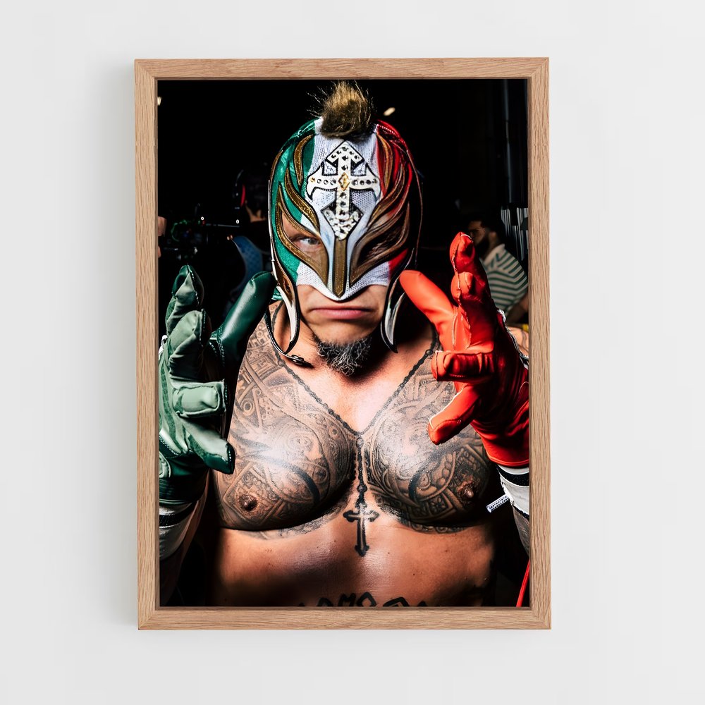rey-mysterio-1 cadre Bois clair