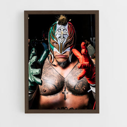 rey-mysterio-1 cadre Bois foncé