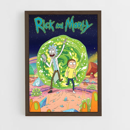 rick-and-morty-1 cadre Bois foncé