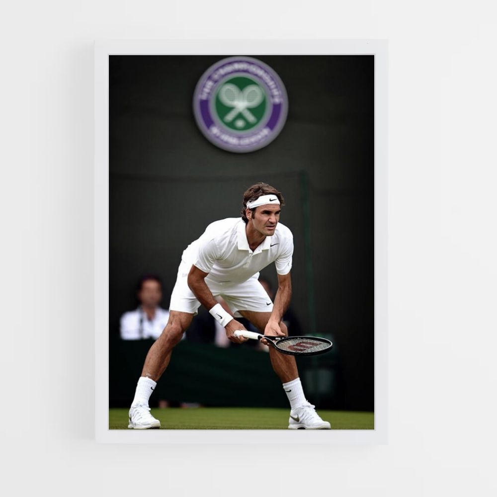 Rodger Federer White Poster