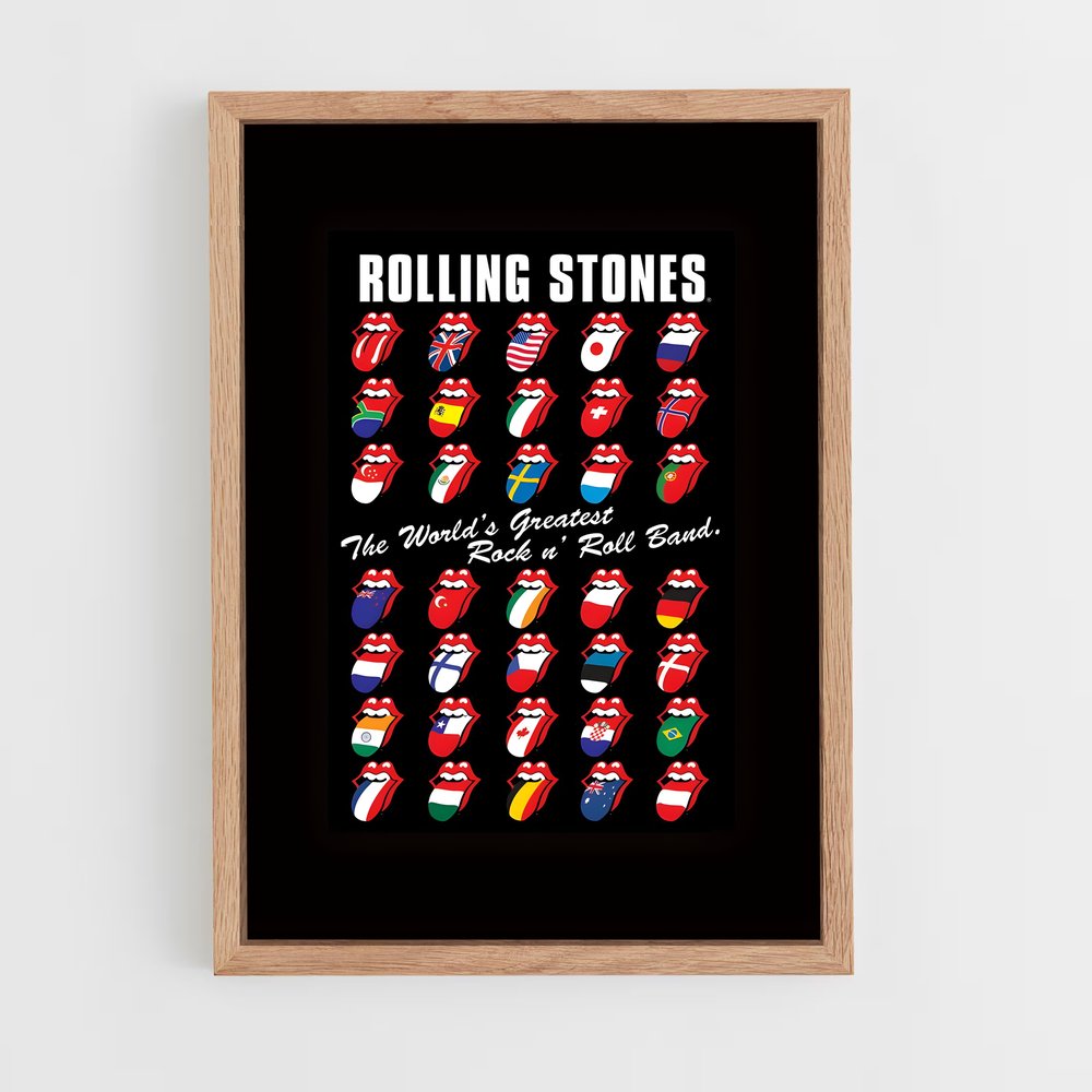 rolling-stones-3 cadre Bois clair