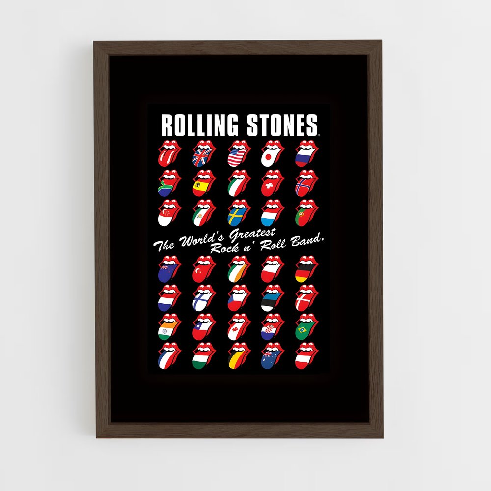 rolling-stones-3 cadre Bois foncé
