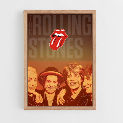 rolling-stones-9 cadre Bois clair