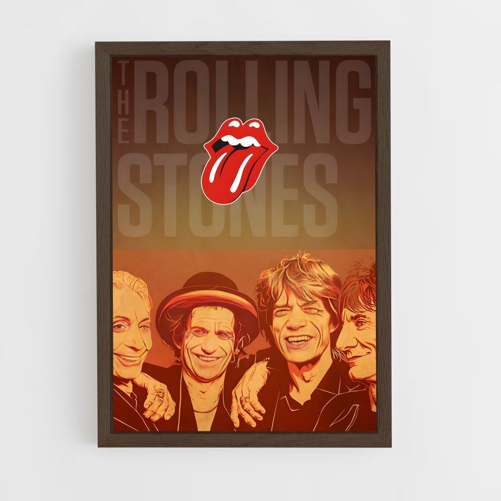 rolling-stones-9 cadre Bois foncé