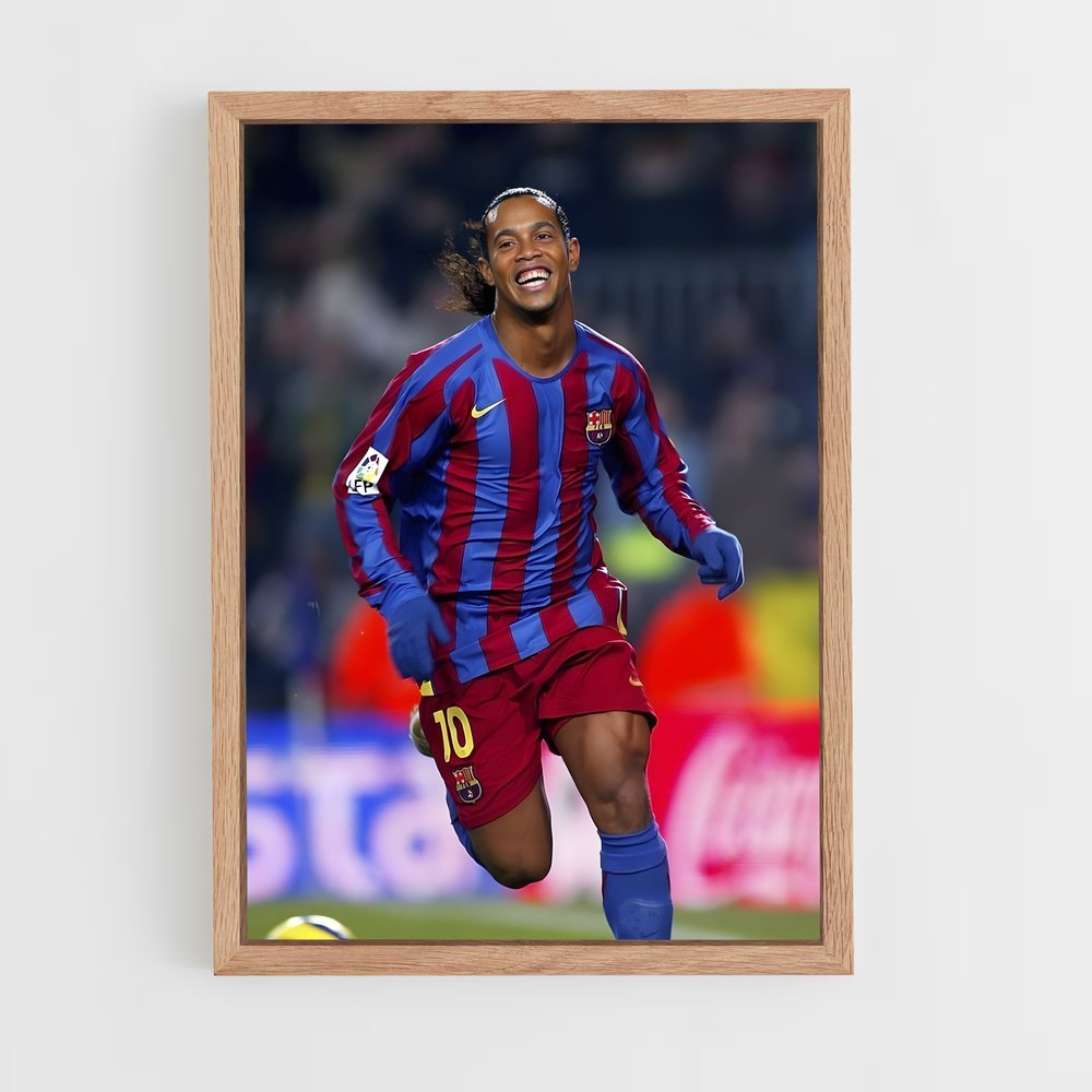 ronaldinho-4 cadre Bois clair