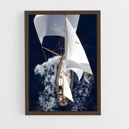 sailboat-6 cadre Bois foncé