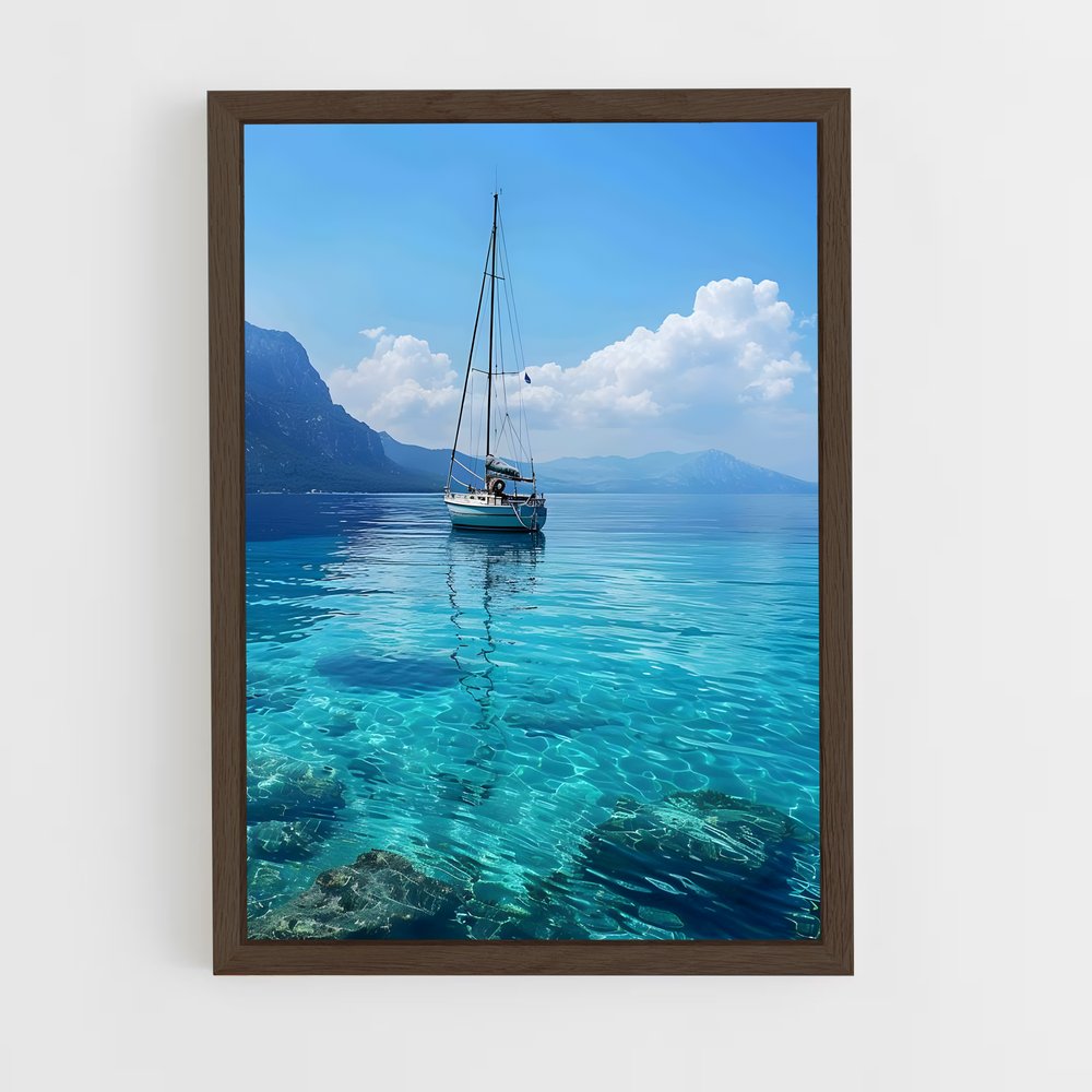 sailboat-7 cadre Bois foncé