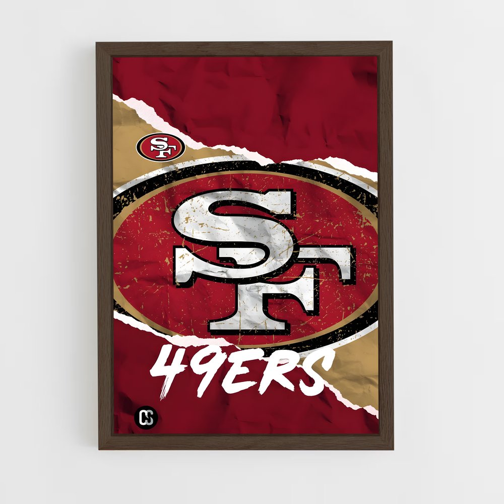 san-francisco-49ers-2 cadre Bois foncé