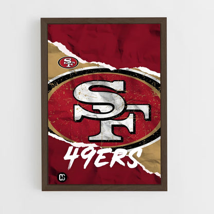 san-francisco-49ers-2 cadre Bois foncé