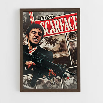 scarface-6 cadre Bois foncé
