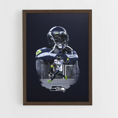 seahawks-14 cadre Bois foncé
