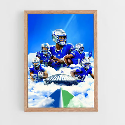 seahawks-15 cadre Bois clair